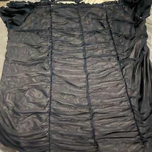 torrid Black Ruched Sheer Blouse